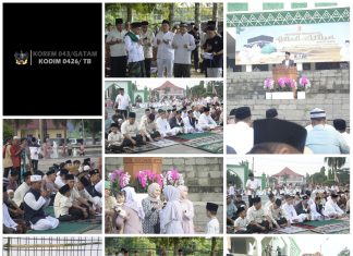 Dandim 0426 TB, Laksanakan Sholat Idul Adha 1446 H/ 2025 Bersama Forkopimda Di Masjid Islamic Centre Tuba