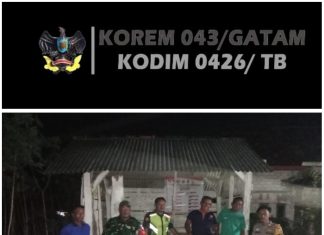 Babinsa 426-01/SP, Bersama Bhabinkamtibmas Cek Ronda Malam