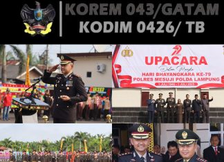 Dandim 0426 TB Hadiri Upacara Dan Syukuran HUT Bhayangkara Ke-79 Di Kabupaten Mesuji