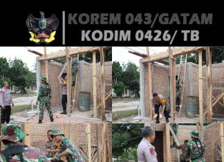 Warga Bersama Satgas TMMD ke-125 Kodim 0426/Tulang Bawang Mulai Kerjakan Program MCK di RT 5 RK 2 Banjar Agung