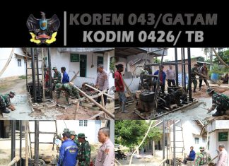 Warga dan Satgas TMMD ke-125 Kodim 0426/Tulang Bawang Gotong Royong Bangun Sumur Bor di RT 5 RK 2 Banjar Agung