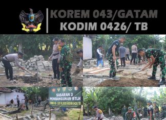Sinergitas TNI-Polri Terlihat Solid di TMMD ke-125 Kodim 0426/Tulang Bawang