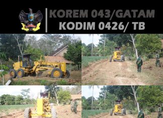 Alat Berat Grader Dikerahkan untuk Meratakan Tanah di Lokasi TMMD ke-125 Kodim 0426/Tulang Bawang