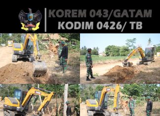 Excavator PC 60 Dikerahkan Satgas TMMD ke-125 untuk Penggalian Parit di Kampung Moris Jaya