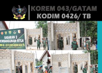 Dansatgas TMMD ke-125 Kodim 0426/Tulang Bawang Tinjau Progres Sasaran 2 RTLH di Kampung Moris Jaya
