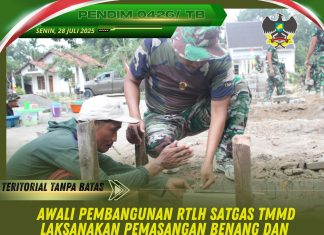 Awali Pembangunan RTLH, Satgas TMMD Laksanakan Pemasangan Benang dan Penggalian Pondasi