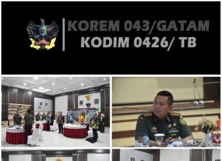 Dandim 0426 TB Ikuti Secara Virtual Rakornis TMMD ke-125 TA 2025 di Makorem 043/Gatam