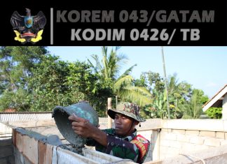 RTLH Sasaran 2 TMMD ke-125 Kodim 0426/Tulang Bawang Masuk Tahap Pengecoran Talang
