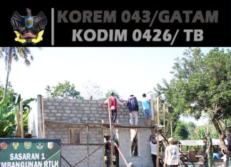 Talang Rumah Dicor, RTLH Sasaran 1 TMMD 125 Kodim Tulang Bawang Moris Jaya Hampir Rampung