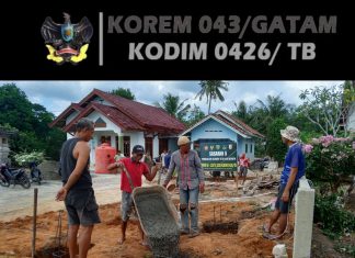 TMMD ke-125 Kodim 0426/Tulang Bawang Bangun Kaki-Kaki Tandon Air di Titik Sumber Air Bersih Sasaran 5