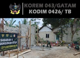 RTLH Sasaran 4 TMMD ke-125 Sumber Makmur Masuk Tahap Pemasangan Batu Bata Bagian Dalam