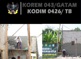 RTLH Sasaran 1 TMMD ke-125 Kodim 0426/TB di Moris Jaya Masuki Tahap Plesteran Dinding