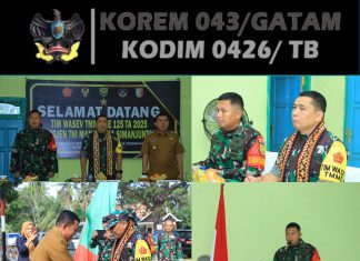 Tim Wasev TMMD ke-125 Tinjau Langsung Kegiatan TMMD Kodim 0426/Tulang Bawang