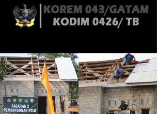 Progres RTLH TMMD ke-125 Kodim Tulang Bawang: Pemasangan Asbes dan Plester Dinding di Kampung Moris Jaya