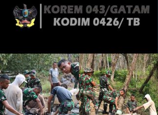 TMMD ke-125 Kodim 0426/Tulang Bawang Bangun Talud di Titik Jembatan Penghubung Moris Jaya–Agung Dalam