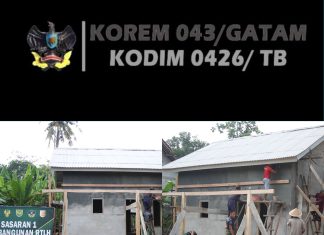 TMMD ke-125 Kodim 0426/Tulang Bawang Lanjutkan Pekerjaan RTLH di Kampung Moris Jaya