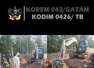 Satgas TMMD 125 Kodim Tulang Bawang Lanjutkan Pembongkaran Jembatan Titik A dan Pemasangan Cerucuk di Kampung Moris Jaya
