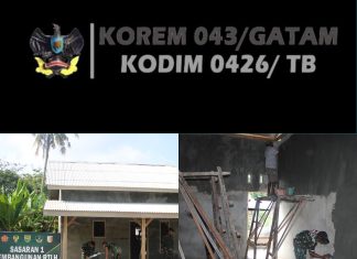Satgas TMMD 125 Kodim Tulang Bawang Lanjutkan Pengacian dan Penimbunan Teras RTLH Sasaran 1 di Kampung Moris Jaya