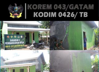 Satgas TMMD Kodim 0426/Tulang Bawang Percantik RTLH di Kampung Moris Jaya
