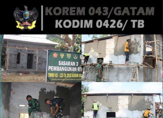 RTLH Sasaran TMMD ke-125 di Kampung Agung Dalam Masuki Tahap Plester Dinding