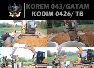 Satgas TMMD 125 Kodim 0426/TB Pasang Gorong-Gorong di Kampung Moris Jaya