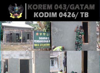 Satgas TMMD 125 Kodim 0426/TB Lanjutkan Pekerjaan Mengaci RTLH di Kampung Agung Dalam