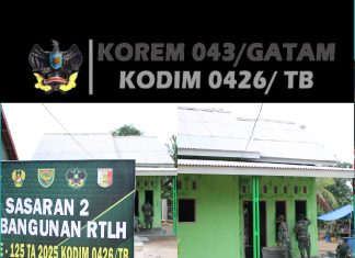 TMMD ke-125 Kodim 0426/Tulang Bawang: Progres RTLH Sasaran 2 di Kampung Moris Jaya Capai 85 Persen
