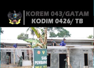 TMMD ke-125 Kodim 0426/Tulang Bawang Genjot RTLH Sasaran 3 di Agung Dalam, Progres Capai 80 Persen