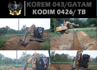 Satgas TMMD ke-125 Kodim 0426/Tulang Bawang Bangun Aliran Air di Kampung Moris Jaya