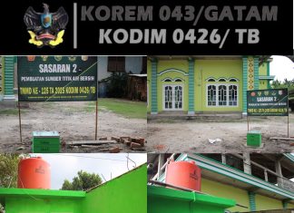 Sasaran 2 TMMD ke-125 Kodim 0426/Tulang Bawang Rampungkan Pembangunan Sumber Titik Air Bersih di Kampung Moris Jaya