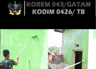 Pembangunan MCK TMMD ke-125 Kodim Tulang Bawangdi Kampung Moris Jaya Hampir Rampung