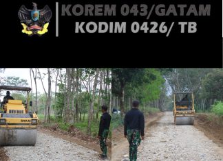 Perataan Jalan Batu Subbase di Moris Jaya Gunakan Vibro Roller