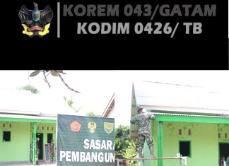TMMD ke-125 Lanjutkan RTLH 2 di Kampung Moris Jaya, Satgas Kerjakan Pengecatan Garis Plang dan Pemasangan Jendela
