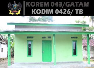 RTLH Sasaran 3 TMMD 125 Kodim 0426 di Kampung Agung Dalam Rampung 100 Persen