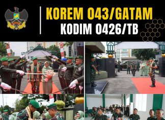 Tradisi Penyambutan Pangdam XXI/RI Mayjen TNI Kristomei Sianturi di Makodam XXI/RI Bandar Lampung