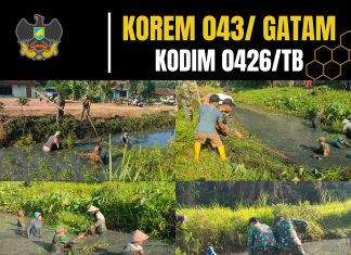 *Koramil 426-03 Rawajitu Gelar Karya Bakti Bersihkan Saluran Air Sekunder Sambut HUT Ke-80 TNI*