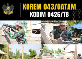 Tiga Personel Babinsa Koramil 426-03 Rawajitu Dukung Penuh Pembangunan Rumah Warga di Rawajitu Selatan