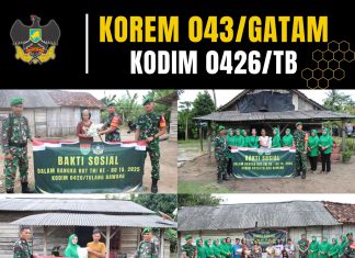 Kodim 0426/Tulang Bawang Gelar Bakti Sosial Pembagian Sembako Jelang HUT TNI ke-80