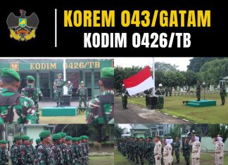 *Kodim 0426 TB, Gelar Upacara Bendera Bulanan, Mayor Inf Arif Affuan Bertindak Sebagai Irup*