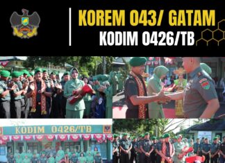 Dandim 0426/Tulang Bawang Gelar Tradisi Penyambutan Calon Dandim Baru