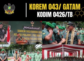 Danrem 043/Gatam Brigjen TNI Haryantana Kunjungi Kodim 0426 TB