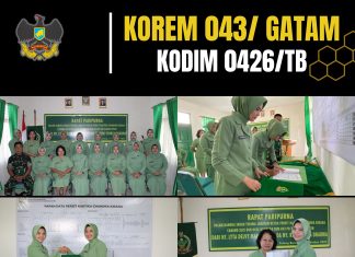Serah Terima Jabatan Ketua Persit KCK Cabang XLIX Dim 0426 Tulang Bawang, Gelar Rapat Paripurna