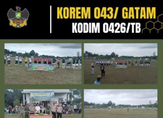 Kapten Inf Muhammad Yusuf Danramil 426-04 BA, Hadiri Final Sepak Bola di Kabupaten Tulang Bawang