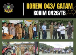 Dandim 0426/TB Dampingi Bupati Tuba Penyerahan Alat Pertanian dan Pestisida di Kabupaten Tulang Bawang