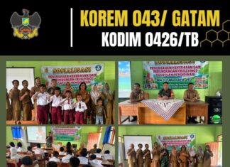 Serka Basarudin Babinsa 426-03 Rawajitu Sosialisasi Pencegahan Kekerasan dan Perundungan di SDN 01 Karya Jitu