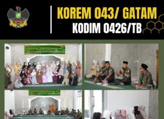 *Kodim 0426 TB, Gelar Peringatan Isra’ Mi’raj Nabi Muhammad SAW di Masjid Jamiyatul Ummah*