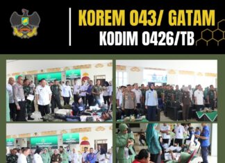 Peringati HUT ke-80 Persit KCK, Kodim 0426/TB Gelar Donor Darah Massal