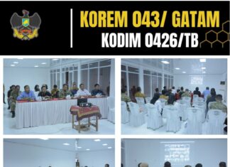Letkol Syurya Dharma Dandim 0426/TB Ikuti Zoom Meeting Evaluasi Pembangunan KDKMP