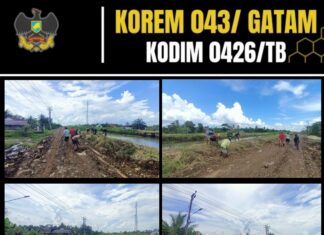 Pembangunan Jembatan Garuda Tahap III dan IV Kodim 0426/Tulang Bawang Masuki Tahap Pembersihan