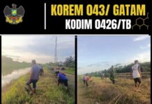 Pembangunan Jembatan Gantung Printis Garuda Kodim 0426 Masih Tahap Pembersihan